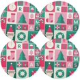 thumbnail image 2 of GZHJMY Christmas Elements Round Placemats Set of 1, Non-Slip PVC Table Mats Washable Heat Resistant Place Mats for Kitchen Dining Table Christmas Home Decor, 15.4 Inch Table Mat, 2 of 7