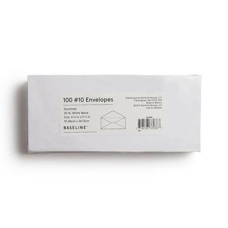 Staples Gummed #10 Business Envelopes White BL58388 12 packs, 100 envelopes/pack