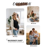 Long Sleeve Pregnancy Shirts Tops Maternity Clothes for Women 3-Pack
