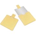 thumbnail image 2 of Ultra-thin small mirrorYellow, made of unbreakable stainless steel, with PU leather case, easy to carry. It Can Be Used As Makeup Mirror, Pocket Mirro, 2 of 5