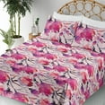 thumbnail image 3 of Ambesonne Magnolia Pattern Fitted & Flat Sheet with Shams 4 Pcs Set, Reduncles Floral, Full, Hot Pink Pale Pink Mauve, 3 of 5