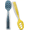 01 - Blue / Orange, variant on NumNum Baby Spoons Set, Baby Essentials Pre-Spoon GOOtensils for 6+ Months, First Stage Self-Feeding Spoons for Baby Led Weaning (BLW), Silicone Toddler Utensils, BPA-Free, 2 Pack Beige/Mauve