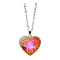 thumbnail image 2 of Fmlxio Initial Necklaces for Women Solar System Galaxy Double Sided Glass Universe Heart Pendant Necklace Up to 35% off, 2 of 7