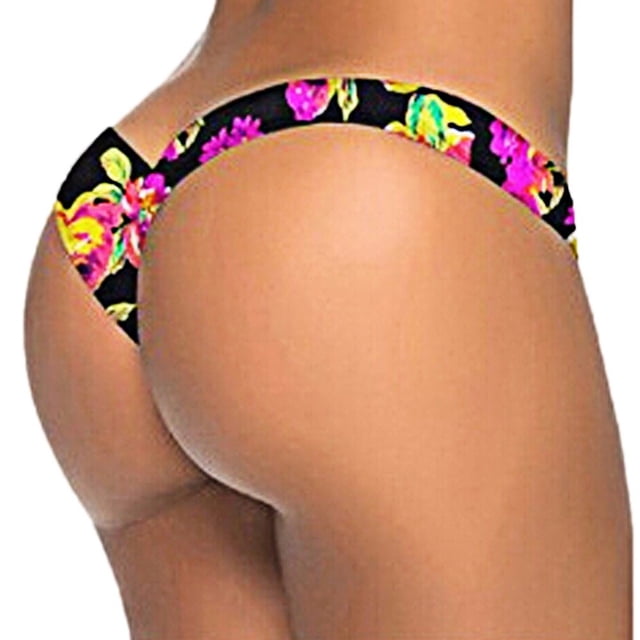 WREESH Femmes Bas de Bikini Brésilien Imprimé String Bain Plage Maillot de Bain