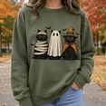 thumbnail image 5 of Halloween Shirt, Black Cat Costume Sweatshirt, Ghost Mummy Witch Kitty Hoodie, Spooky Cat T-Shirt, Cute Halloween Gift for Cat Lovers, 5 of 9