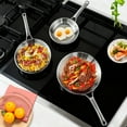 thumbnail image 6 of Ktaxon 8-10-12 Inch Tri-Ply Stainless Steel Frying Pan with Lids, Skillets, Chef's Pan, Compatible for Most Cooktops, Dishwasher & Oven Safe, 6 of 9