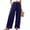 Dark Blue, variant on Wide Leg Pants for Women Flowy Palazzo Drawstring Elastic Waist Trousers with Pockets Summer Beach Vacation Clothes Mint Green XXL