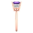 thumbnail image 3 of 2.5 ct Princess Cut Natural Amethyst Three-Stone Engagement Ring for Women in 18K Rose Gold, 3 of 5