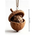thumbnail image 2 of Christmas Acorn Shaped Animal Ornament 2D Hanging Pendant Woodland Tree Decor Random Cord Design E, 2 of 5