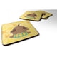 thumbnail image 1 of "Treasures Puppy On Yellow Pawprints Foam Coaster Set of 4, 3.5, Multicolor" Caroline's Treasures BB7076FC, 1 of 1