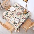 thumbnail image 2 of Beige Butterfly Flower Pattern Square Tablecloth,Waterproof Square Table Cover,Wipeable Spillproof Washable Table Cover for Home Kitchen Party Decor 52"x52"(132x132cm), 2 of 6
