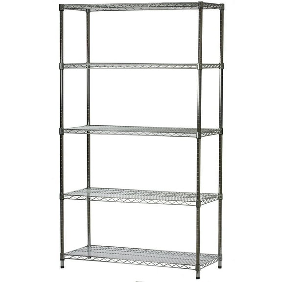 Shelving Inc. 21"d x 42"w x 64"h Chrome Wire Shelving with 5 Tier Shelves, Weight Capacity 800lbs Per Shelf