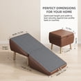 thumbnail image 2 of 2-in-1 Dog Stairs and Ramp for Small Dogs & Cats, Foldable Wooden Pet Steps for Couch Bed, Non-Slip Gray Mat, Brown Ottoman Design, 2 of 8
