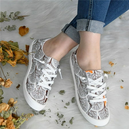 

Shoes for Women LnjYIGJ Women s Flat-bottomed Fashion One-footed Large Size Flower Cloth Shoes Breathable