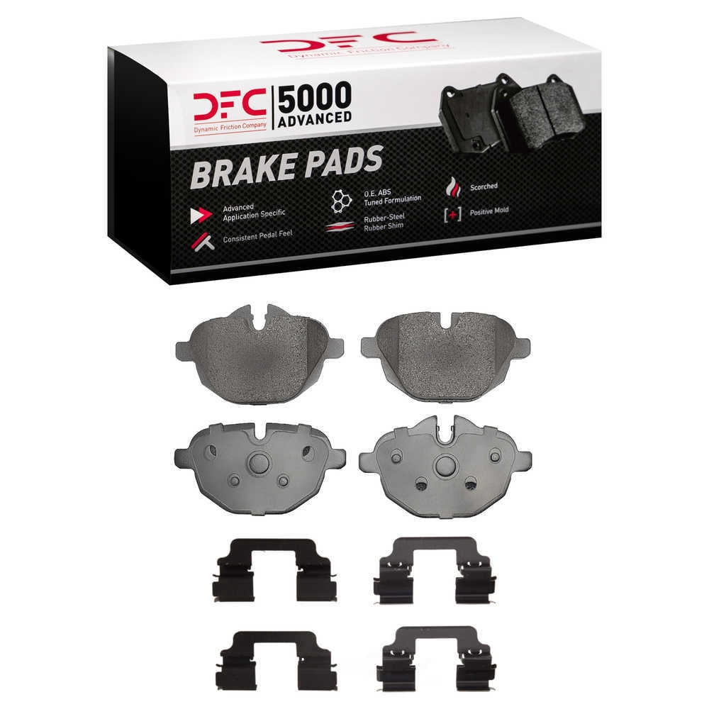 Dynamic Friction Company 1552-1473-01 DFC 5000 Advanced Brake Pads - Low Metallic and Hardware Kit