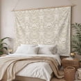 thumbnail image 3 of Beige Damask Large Tapestry for Bedroom Wall Hanging Tapestry, Vintage Country Scroll Floral Patterned Ceiling Backdrop Tapestries Poster Blanket Wall Decor for Teens Room Living Room Dorm 86" x 104", 3 of 8