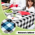 thumbnail image 2 of decorUhome Rectangle Tablecloth, Waterproof Vinyl Flannel Backed Table Cloth, Buffalo Wipeable Plastic Table Cover for Kitchen and Outdoor, Black and White, 60" x 84", 2 of 8