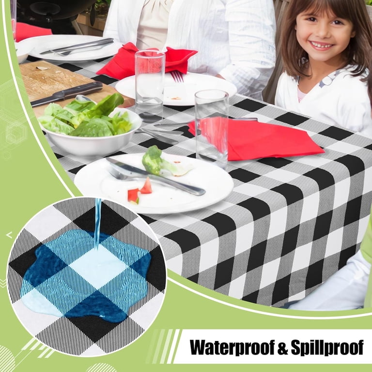 decorUhome Buffalo Check Vinyl Tablecloth, 60x84in photo 2