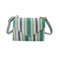 thumbnail image 1 of Granjero Gordo Bolso de mano tejido y bolsas de cosméticos, bolso de mano tejido elegante de playa de verano, bolso de hombro de 7,87 x 3,14 x 5,51 pulgadas (verde), 1 of 5