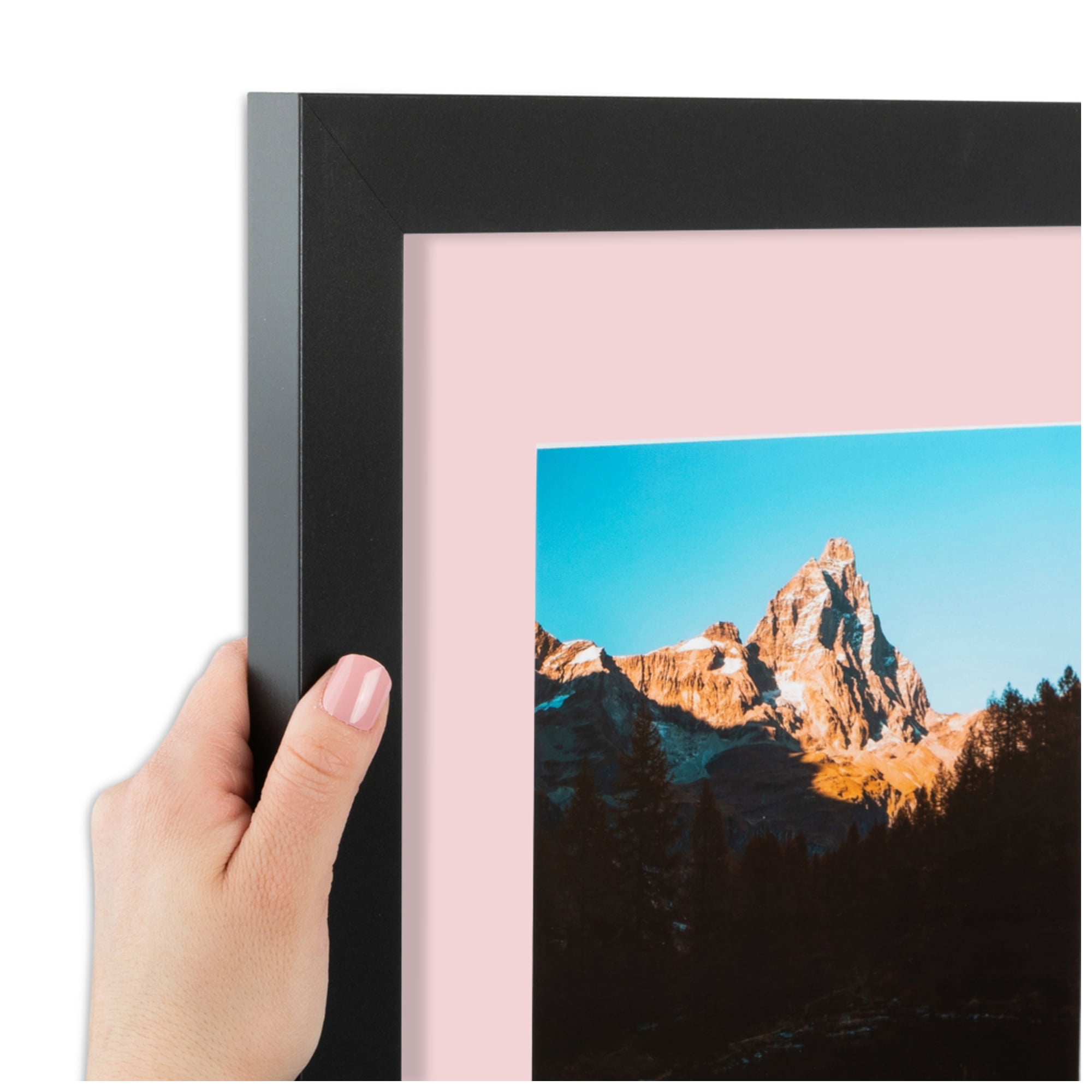 ArtToFrames Collage Photo Picture Frame with 5 - 8x10" Openings, Framed in Black with Hollyhock and Black Mats (CDM-3926-563)