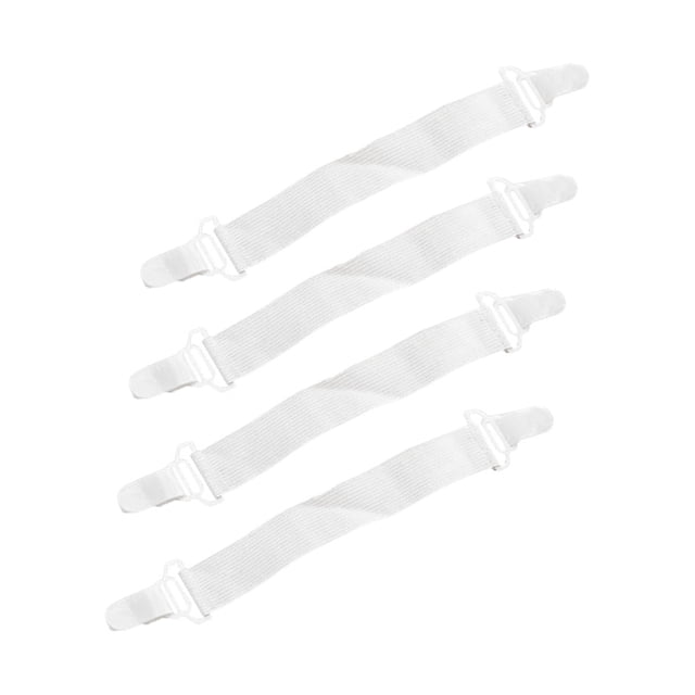 4 soportes para sábanas de nailon elástico de longitud ajustable, con correas y clips para sábanas, para dormitorio.