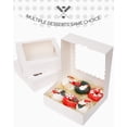 thumbnail image 4 of Paquete de 50 cajas de panadería con ventana, caja de pastelería blanca, 4 of 4