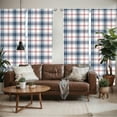 thumbnail image 2 of Ambesonne Plaid Window Curtains, British Country Pattern, Each 28" W x 84" L, Vermilion Navy Blue, 2 of 5