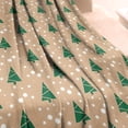 thumbnail image 3 of Brown Christmas Tree Pattern Blanket,Comfortable Soft Flannel Throw Blanket,All Season,Warm Lightweight Blankets for Sofa Bed Couch Living Room Chair,60"x80", 3 of 4