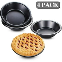 4 Pcs Mini Pie Pans, 5 Inch Round Small Pot Pie Plates, Nonstick Carbon Steel Bakeware Set for Baking Pies, Tarts