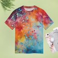 thumbnail image 4 of Wood Grain Particles T Shirts Basic T-Shirt Short Sleeve Ladies Tee Shirt Summer Graphic Clothing, 4 of 7