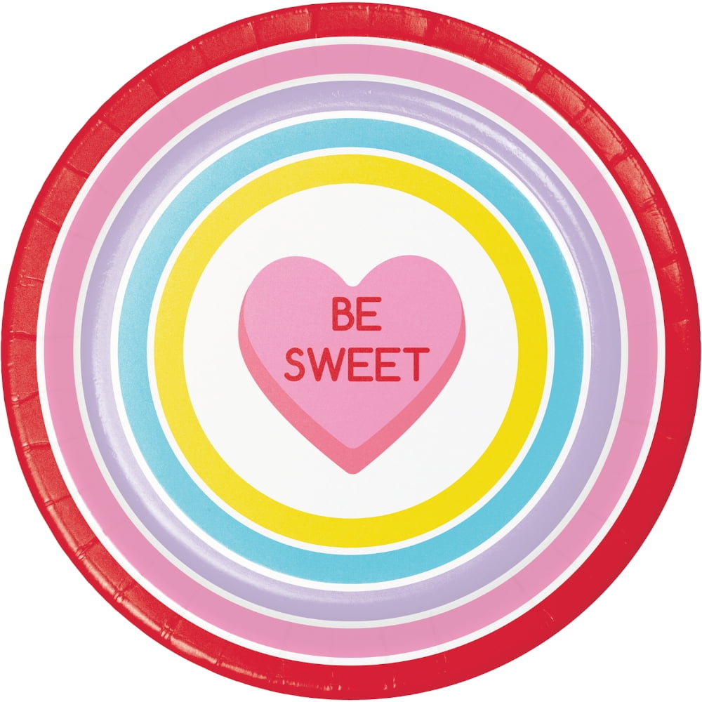 Candy Hearts Valentines Day Party Plates Napkins and Kids Activity Table Cover Pack 16 Guests Candy Hearts Valentines Day Party Plates Napkins and Kids Activity Table Cover Pack 16 Guests