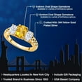 thumbnail image 2 of Gem Stone King 18K Yellow Gold Plated Silver Yellow Citrine and White Moissanite Filigree Style 3 Stone Ring for Women (2.30 Cttw, Oval 8X6MM and 6X4MM, Size 9), 2 of 6