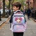 thumbnail image 5 of Bulopur Brown Axolotl Kids Backpack for Girls, Kawaii Print School Bag Lightweight/Breathable/Durable/Waterproof Multi-Pocket Book Bag for Kids 6-12, 5 of 7