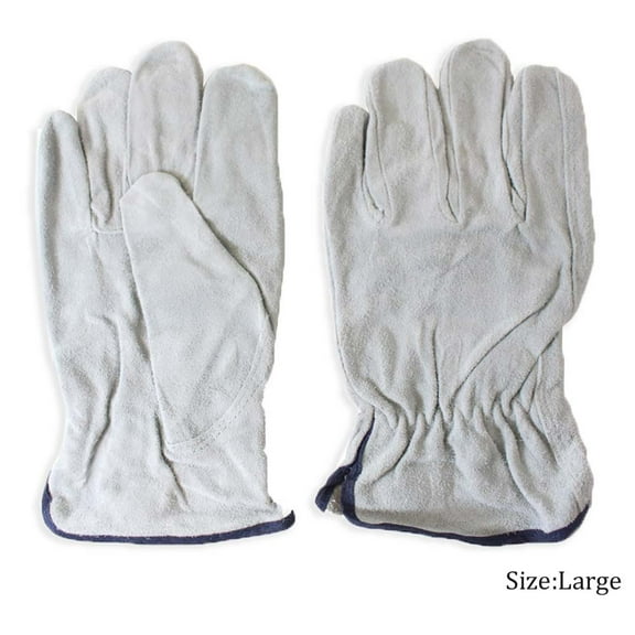 HAWK Men's Grey Split Leather Driver's Gloves | Size Large (L) | Unlined & Breathable | Secure Elastic Gather Wrist | Durable for Year-Round Use | Perfect for Warm Climates