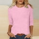 thumbnail image 2 of Sudadera con cremallera para mujer,Camiseta estampada para mujer, cuello redondo, manga 3/4, corte holgado informal, tela de imitación de rejilla, ideal para uso diario y en casa, sopatenor, 2 of 8
