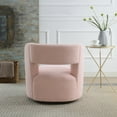thumbnail image 3 of New Swivel Barrel Chair with Soft Teddy Fabric, Comfy Round Accent Chair for Living Room.Upholstered Performance Fabric for Living Room Bedroom Reading Waitingroom,1 PC,Teddy Light Pink, 3 of 8