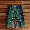 thumbnail image 6 of HOZADOIE Christmas Shirts for Women Christmas Print Long Sleeve Casual Crew Neck Chunky Rib Knit Simple Pullover Shirts Top Fall Winter Style, 6 of 6
