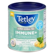 Tetley Super Tisane Immunité+ - Menthe Poivrée et Gingembre avec Zinc et Vit D