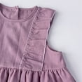 thumbnail image 7 of Casual Tank Dresses Girls Sleeveless Cute Summer Dress Ruffle Hem Round Neck Toddler Aline Sundress Purple, 3 Years, 7 of 7