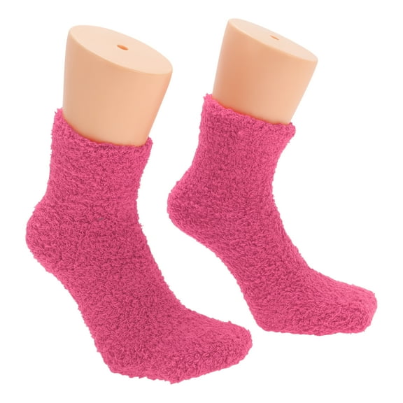 Unique Bargains 1 Pair Women's Comfortable Sleep Cozy Socks Rose Red 93% Polyester 7% Spandex