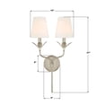 thumbnail image 7 of 562-SA Crystorama Lighting Broche - 2 Light Wall Sconce-21 Inch Tall and 12 Inch Wide-Antique Silver Finish, 7 of 7