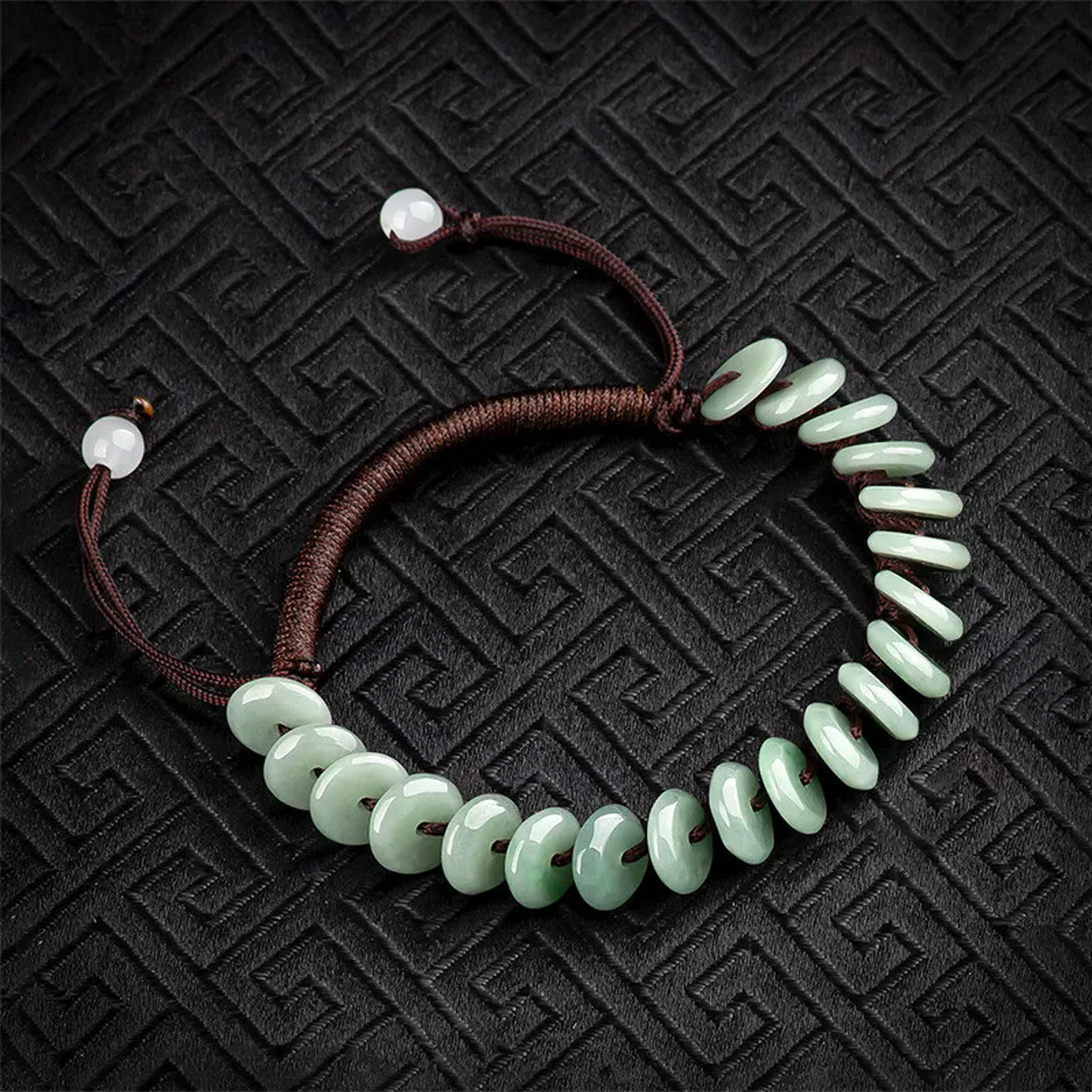 HOOUN A-Grade Jade Safety Buckle Handwoven Bracelet for Men and Women's Safe Gift