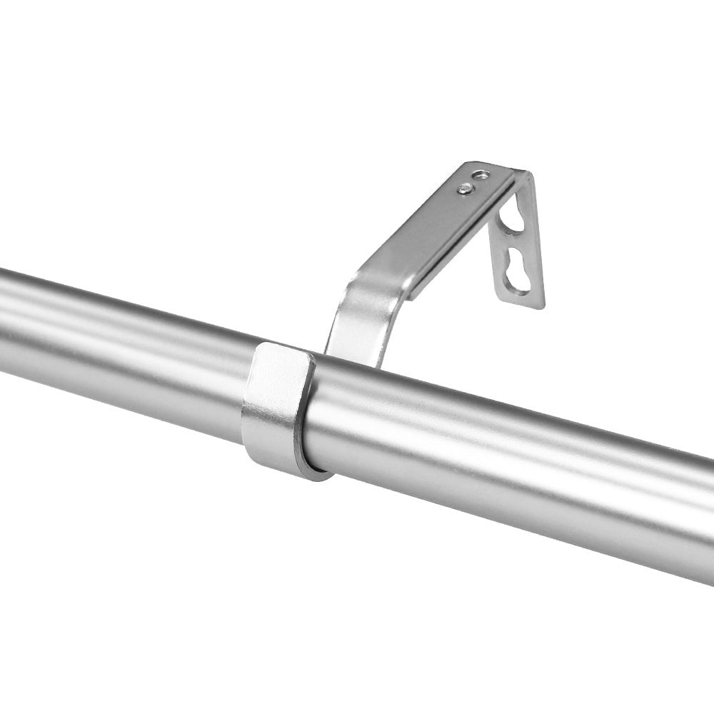 Lumi 1" Single Curtain Rod Set Brushed Nickel- Crystal Square  finials 72"-144" - Brushed Nickel