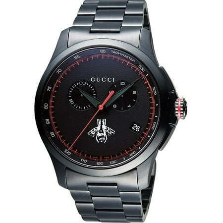 Gucci G-Timeless Black Stainless Steel Chronograph Mens Watch YA126269