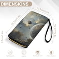 thumbnail image 6 of Womens Wallet Bifold Ladies Cluth Bag Wristlet Wrist Strap Long Purse Broken Planet Design, 6 of 6