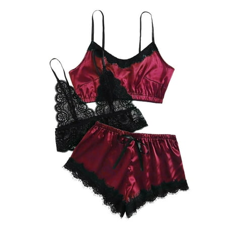 

CALAFEBILA 2023 Bohemian Top New Sexy Lace Lingerie Silk Underwear Sleepwear Underwear Pajamas Satin Everyday Low Prices