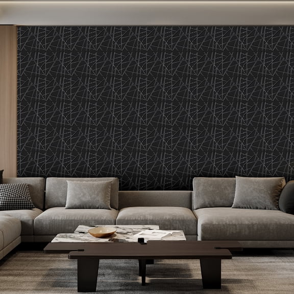 FLOLEOPA Textures 3D Wall Panels Black Design for Interior Wall Decor Pack of 30 Tiles 29 Sq Ft (PVC)