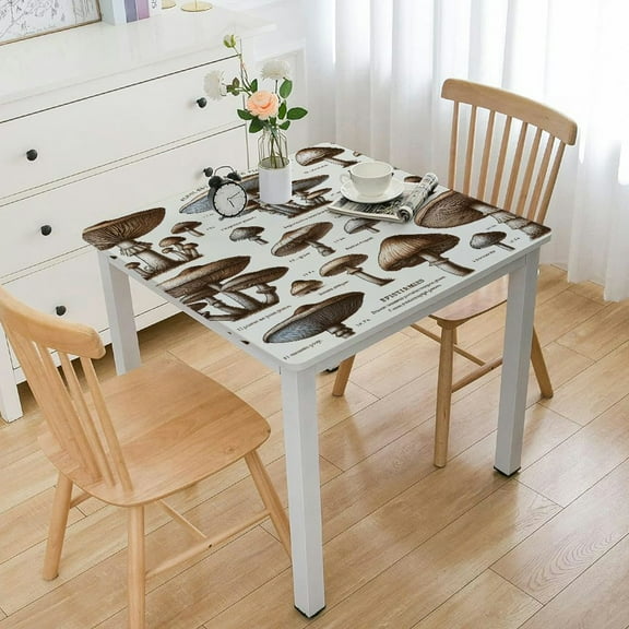 nygtbtfer Mushroom Tablecloth, Fitted Table Cover with Elastic for  Tables, Watercolor Red Summer Botanical Vintage Table Cloth Outdoor Indoor Dinning Party  Tablecloths