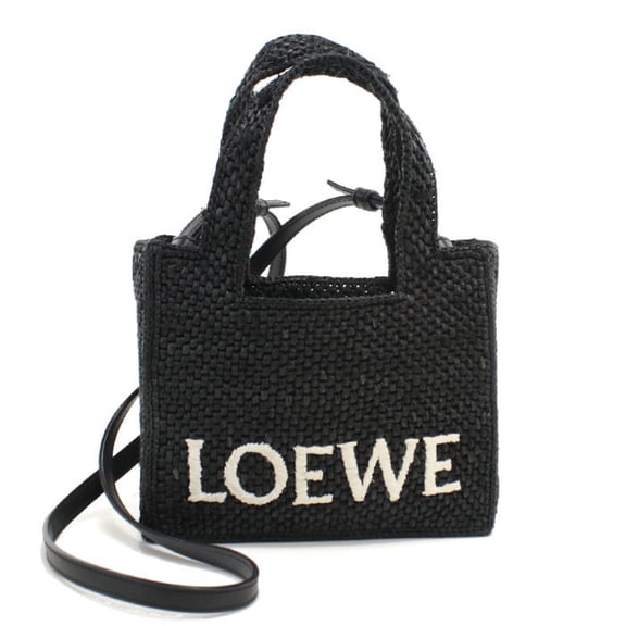 Pre-Owned LOEWE ALF1V46X01 Basket Bag, Mini Tote, 2-Way, Font, Women's, Black