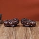 thumbnail image 4 of A pair of ebony Pixiu wood carvings, auspicious solid wood home decor for living rooms, perfect as a gift for shop openings., 4 of 4
